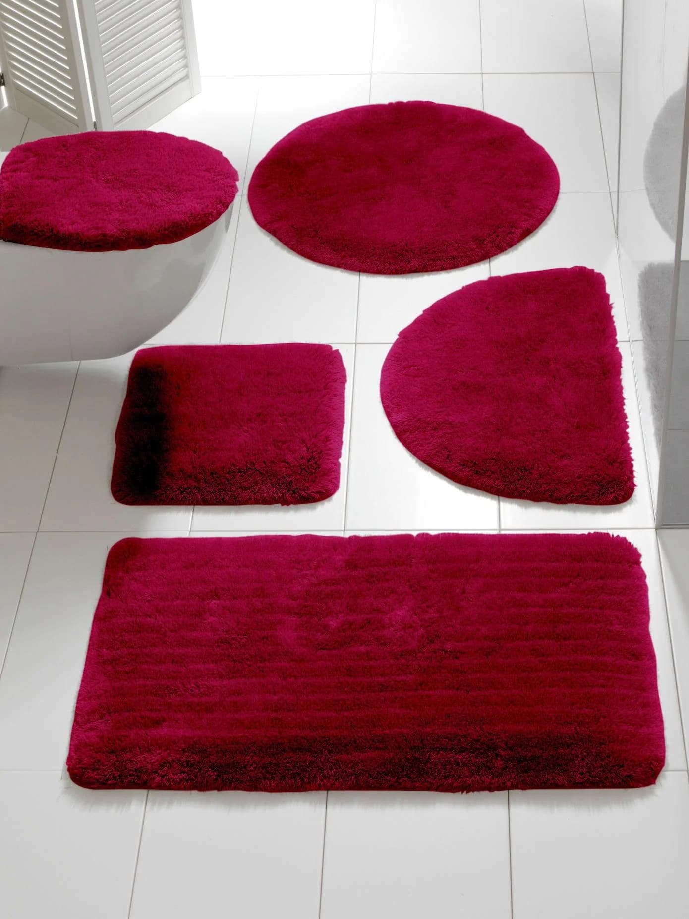 Badematte HEINE HOME Gr. 2, rot (weinrot), rechteckig (50cm x 90cm)