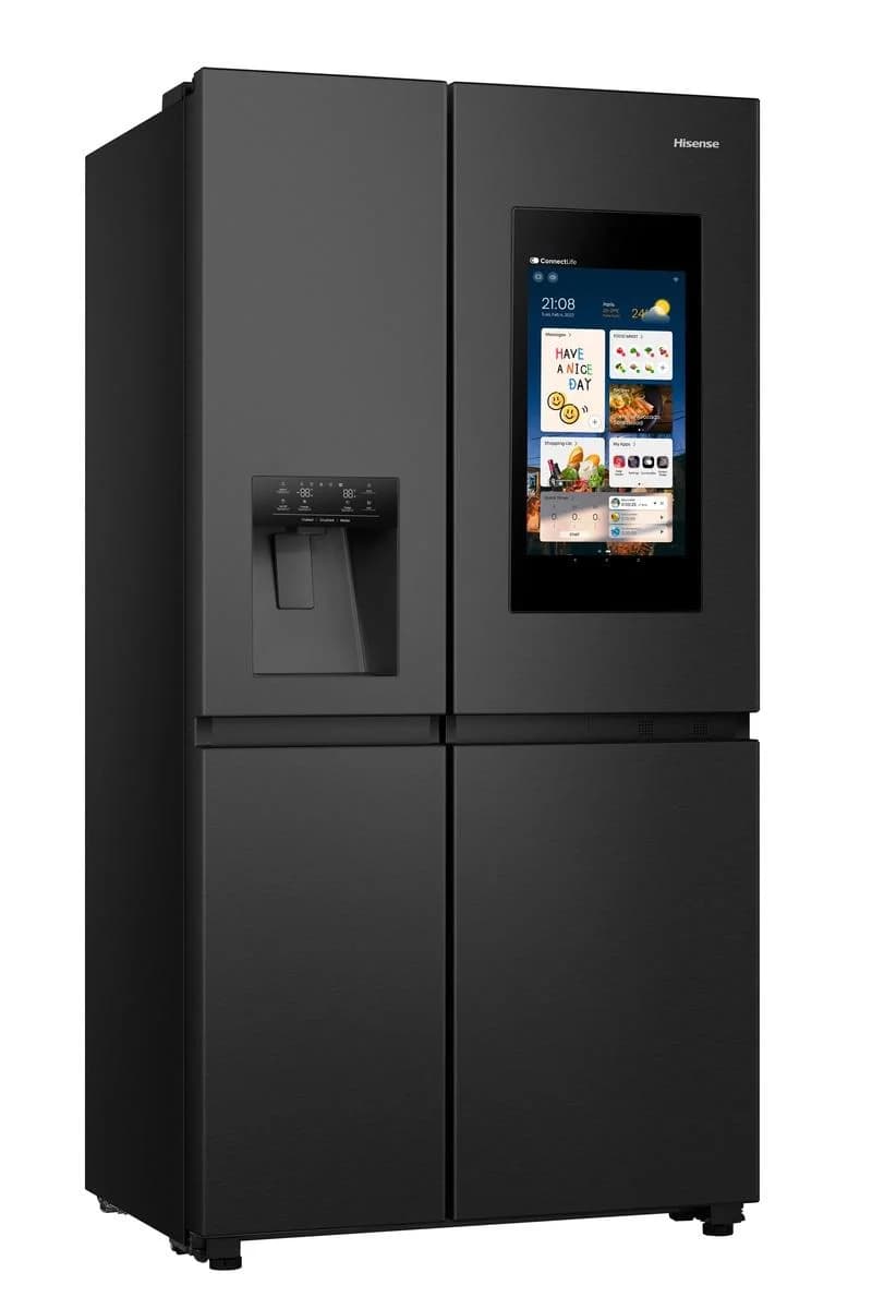 HISENSE Side-by-Side Kühlschrank RS9P628GPFE Schwarz mit Smart-Display