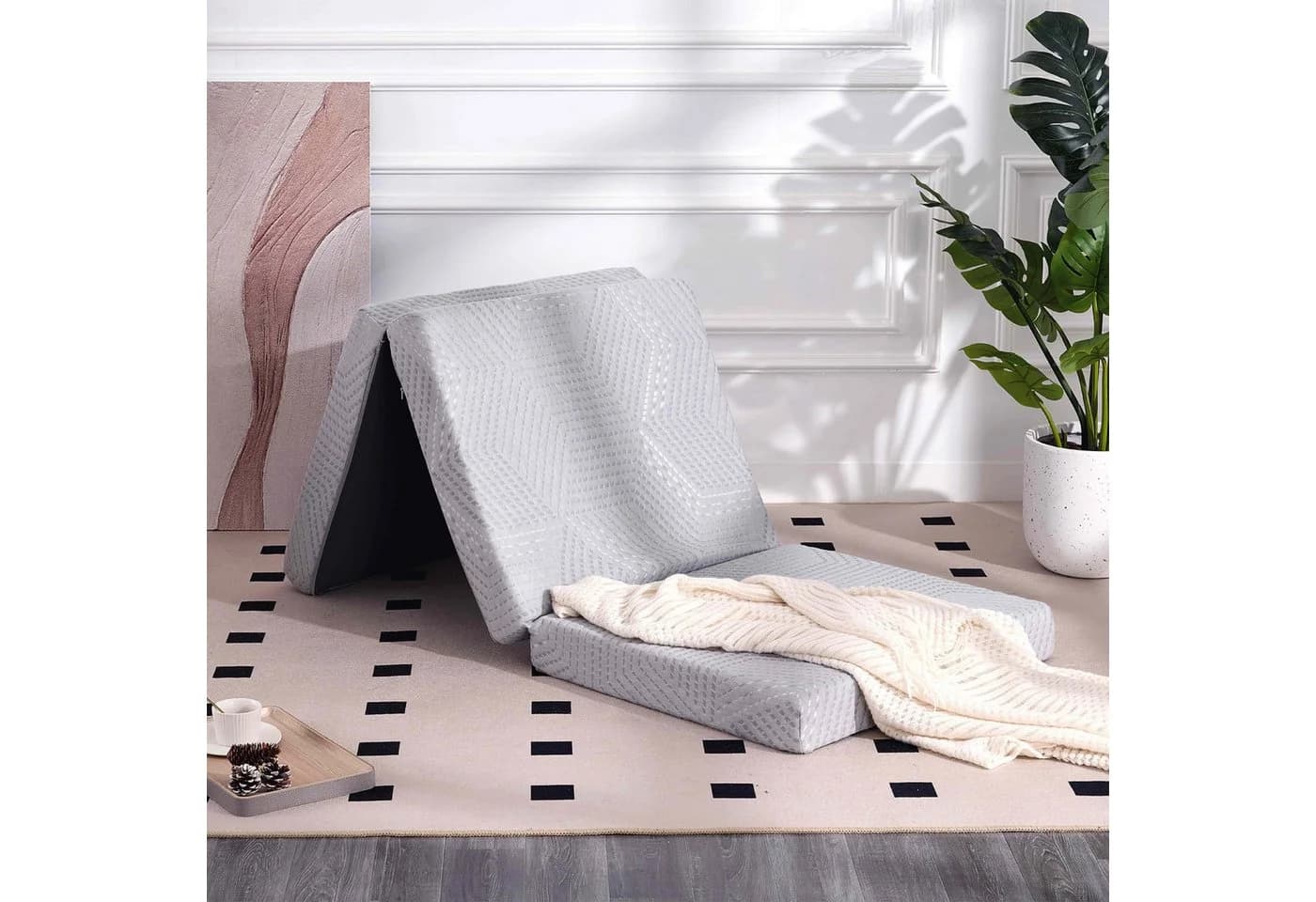emerspring Klappmatratze 3-teilig H3 Grau Gel Memory Foam