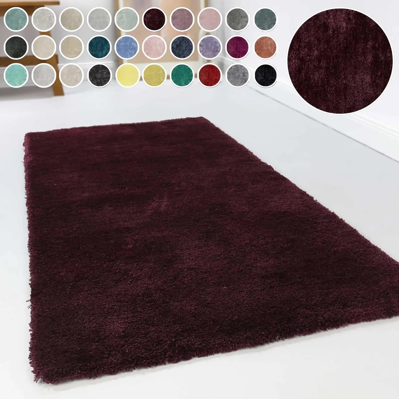 Hochflor-Teppich ESPRIT Relaxx ESP-4150 Bordeaux-Rot