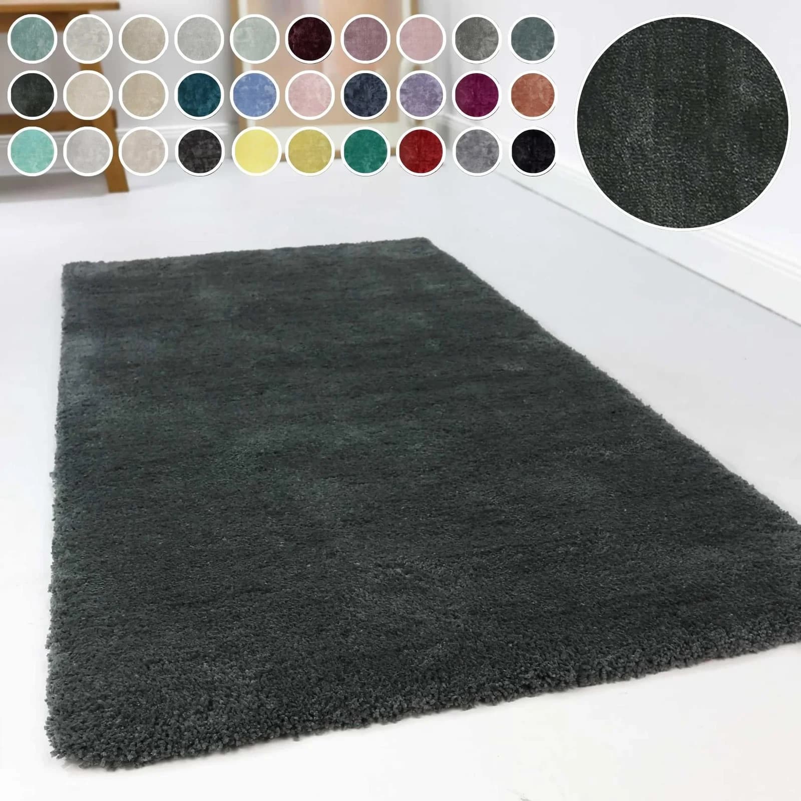 ESPRIT Hochflor-Teppich Relaxx Anthrazit-Grün Polyester