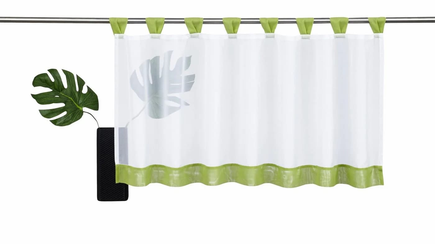 OTTO home Scheibengardine Bitola Transparent Grün Schlaufen Voile