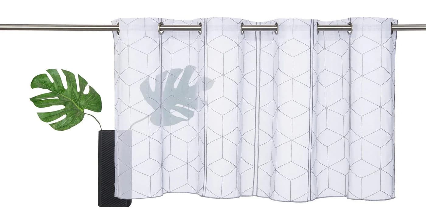 OTTO HOME Scheibengardine Julia Grau/Weiß Voile mit Stickerei