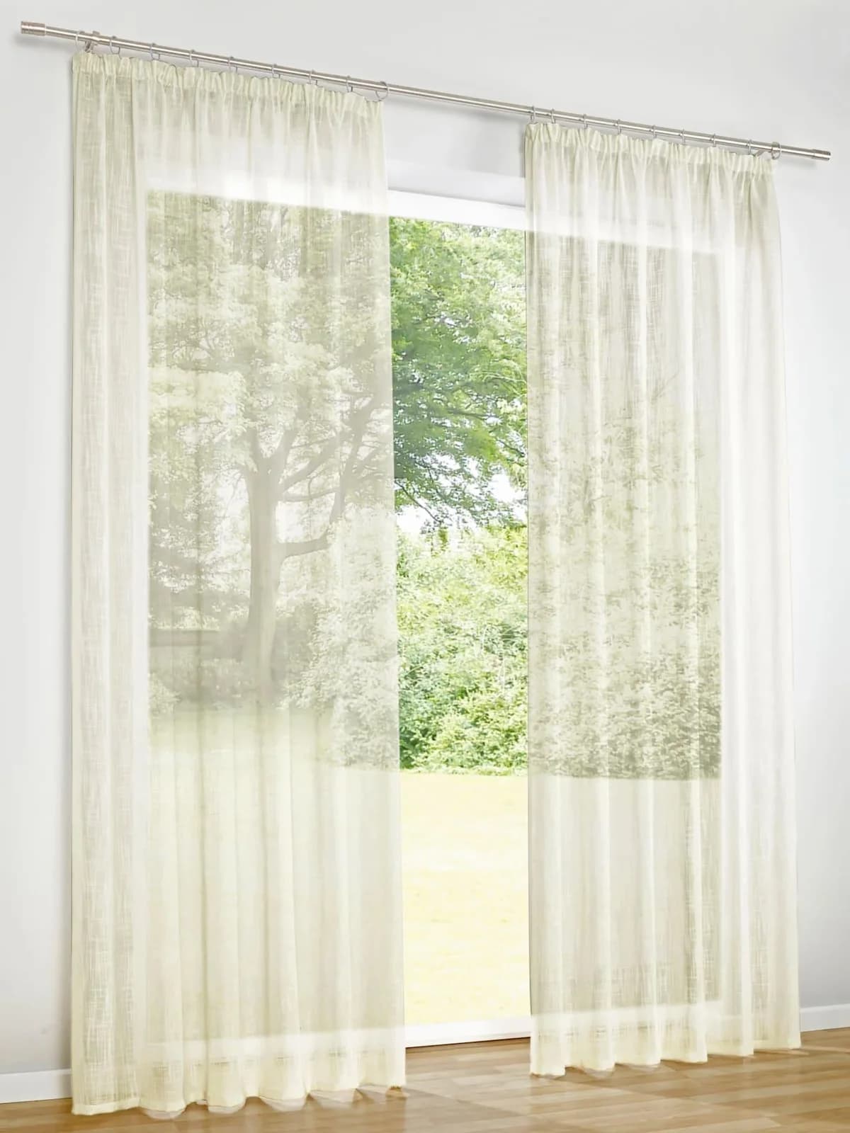 HEINE HOME Gardine Weiß 140x145 cm Polyester Leinenoptik