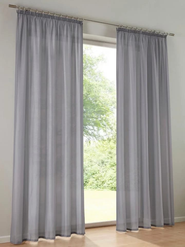 HEINE HOME Gardine Silbergrau 140x145cm Polyester