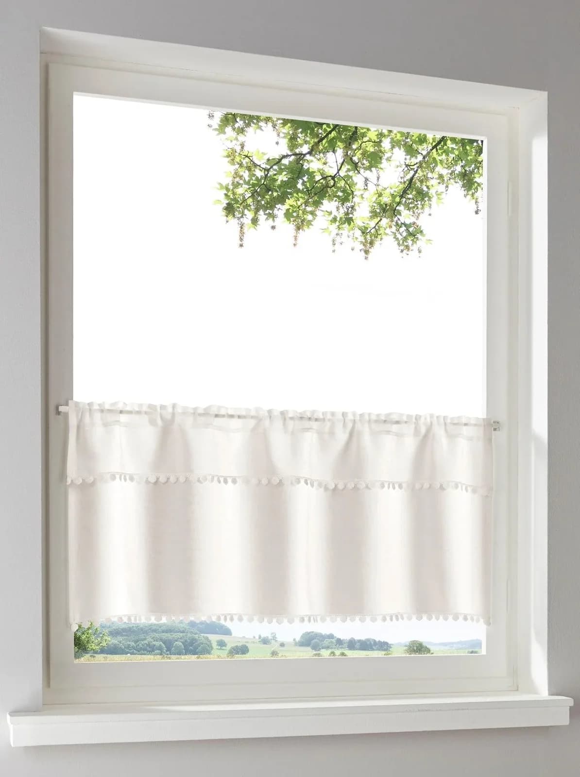 HEINE HOME Querbehang Halbtransparent Weiß