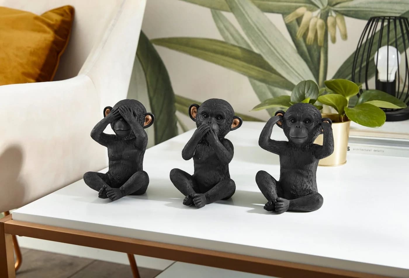 OTTO HOME Dekofigur Affen Schwarz Polyresin