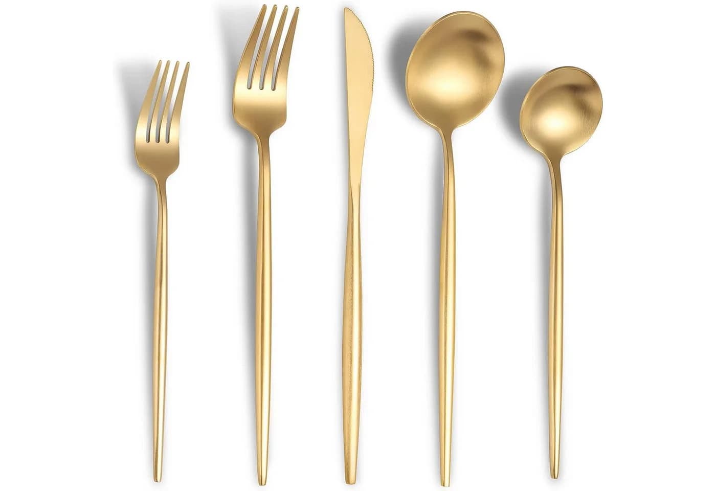 KingLux Besteck-Set 60-tlg. Gold Edelstahl für 12 Personen