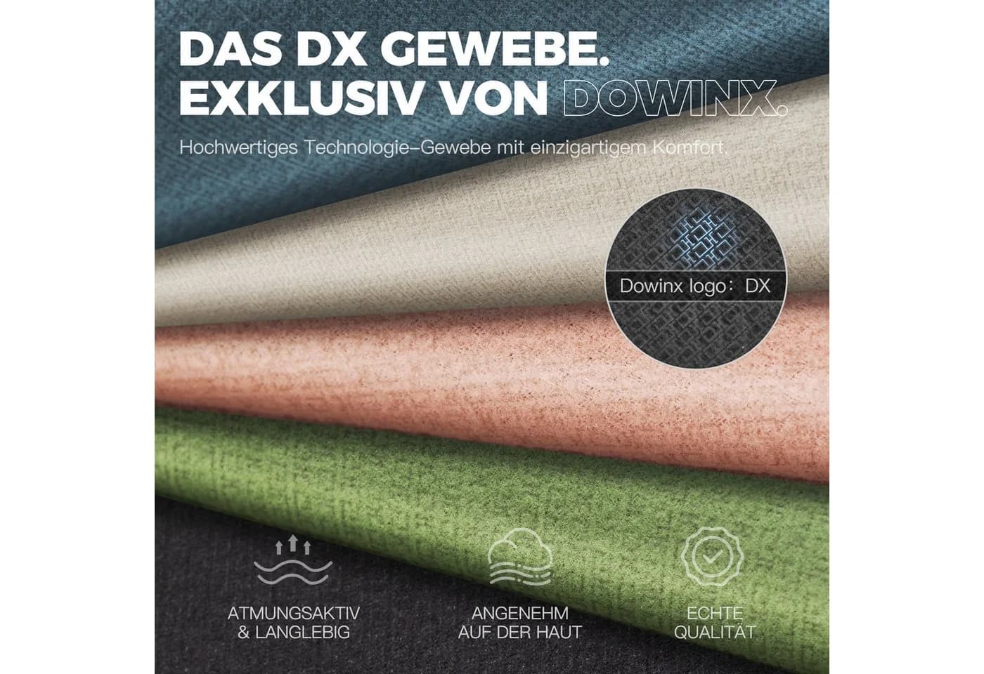 Dowinx Gaming-Stuhl Stoff Schwarz mit Fußstütze und Kühlfunktion