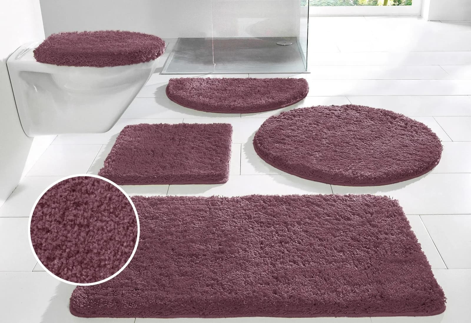 Badematte MY HOME Sanremo Badvorleger Badezimmer Teppich Lila