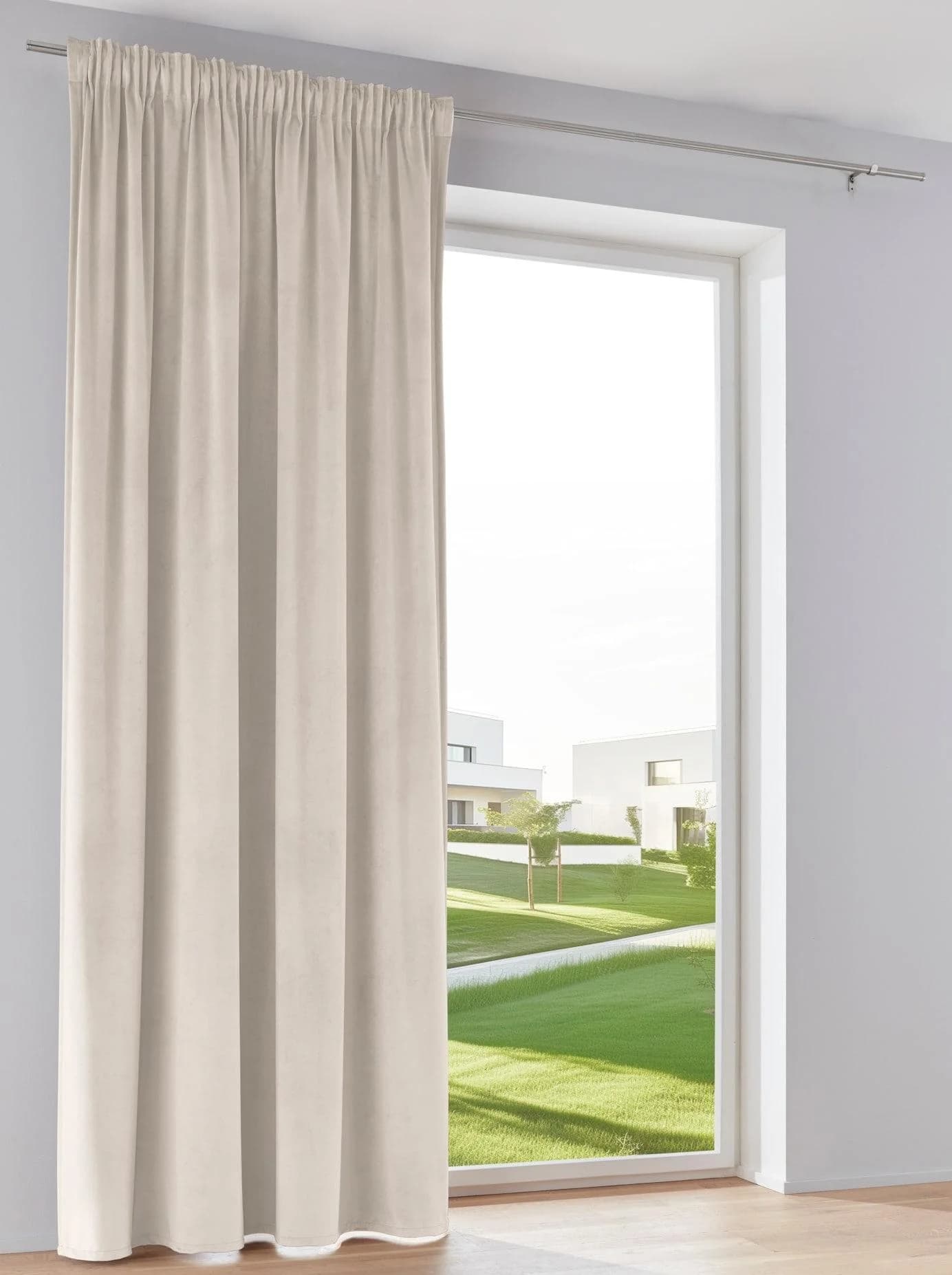 HEINE HOME Vorhang sanftes Weiß 140x145 cm Polyester Samt-Optik