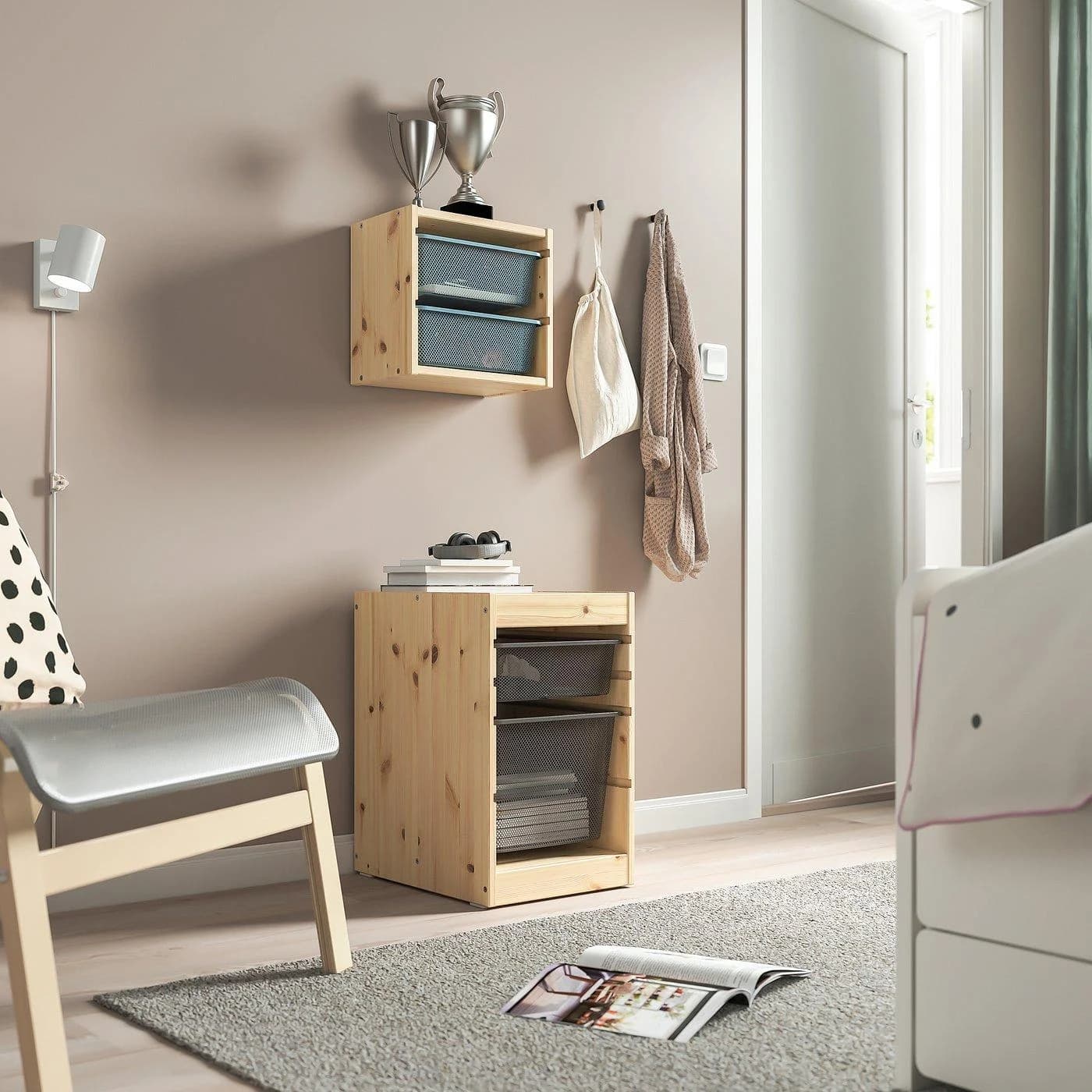 IKEA TROFAST Aufbewahrung mit Boxen Grau/Weiß
