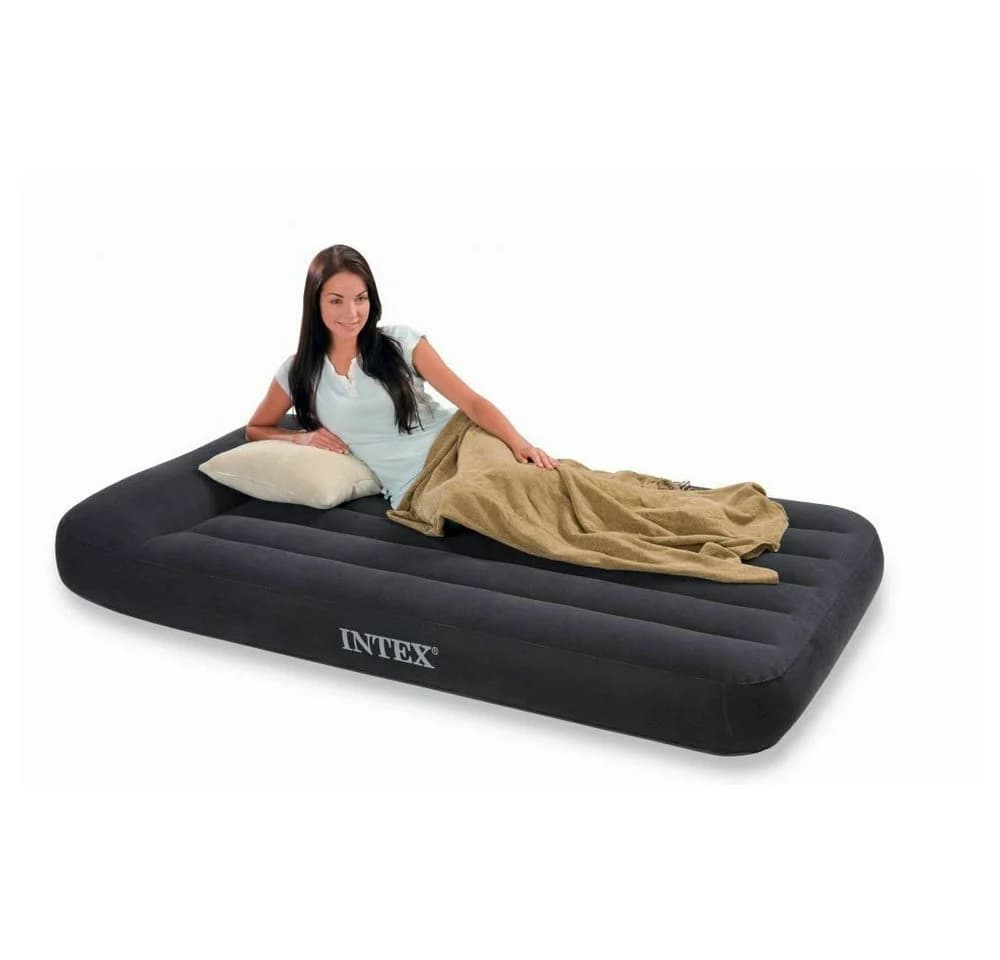 Intex PillowRest Classic Luftbett Blau mit Kopfkissen