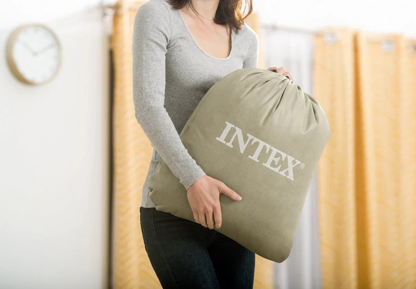 INTEX KidzTravel Luftbett Kinder Reisebett Mintgrün mit Handpumpe