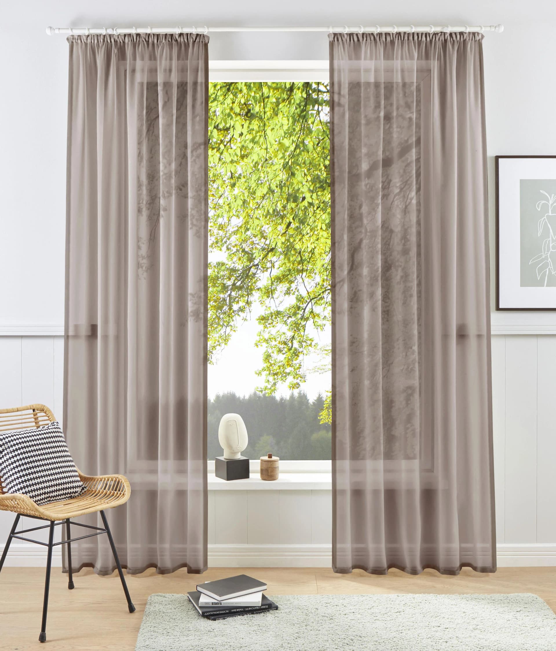 Gardine OTTO HOME XANA Taupe 145x245 cm Voile Polyester