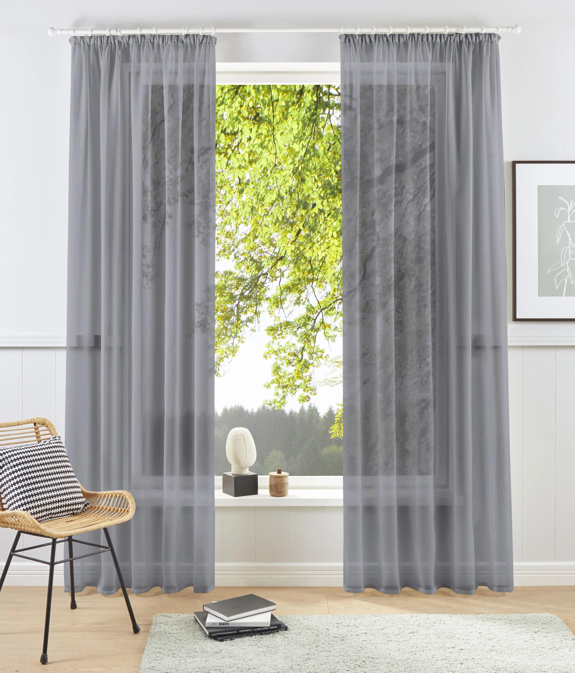 Gardine OTTO HOME 'XANA' Grau 145x175cm
