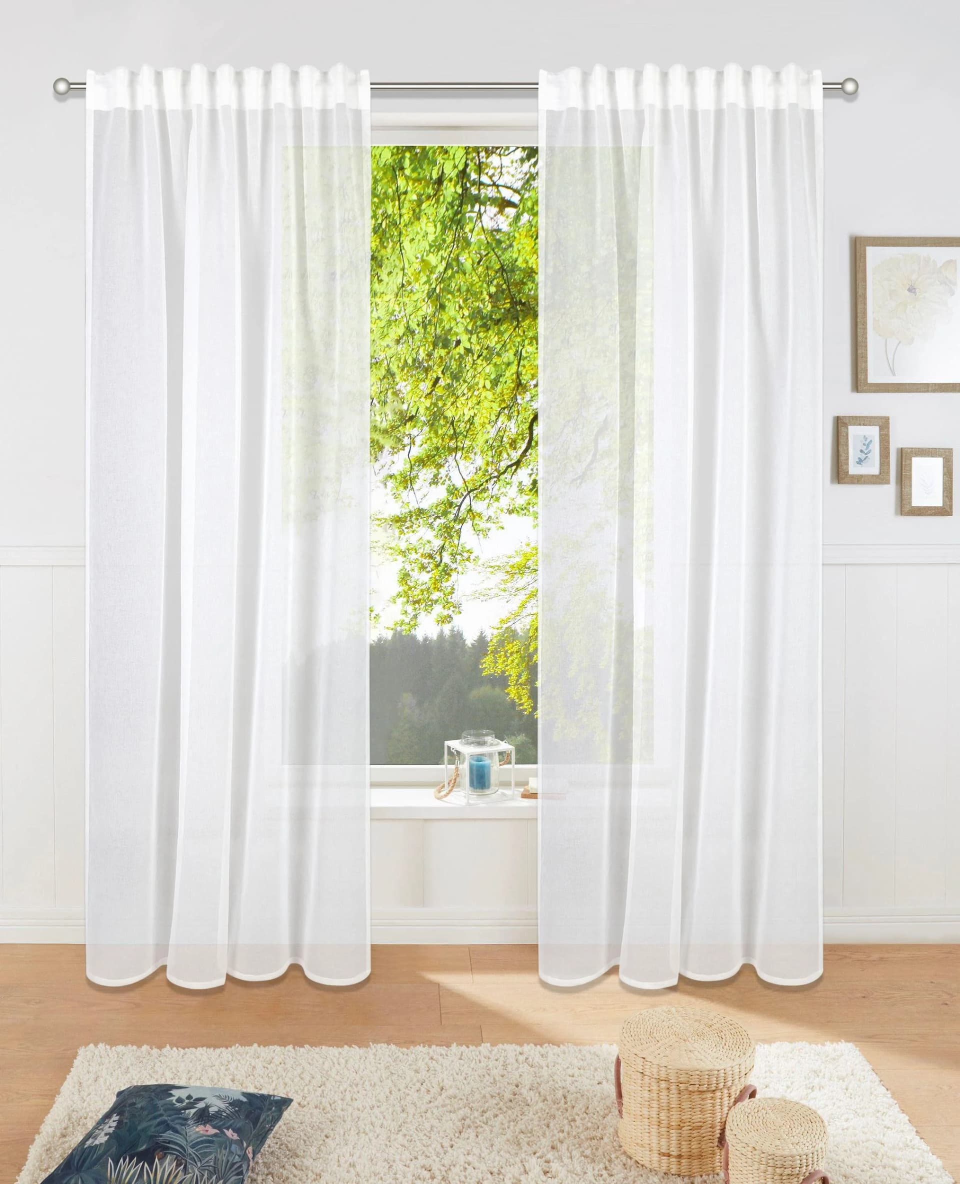 Gardine MY HOME "Dolly" Weiß Gewebt Polyester