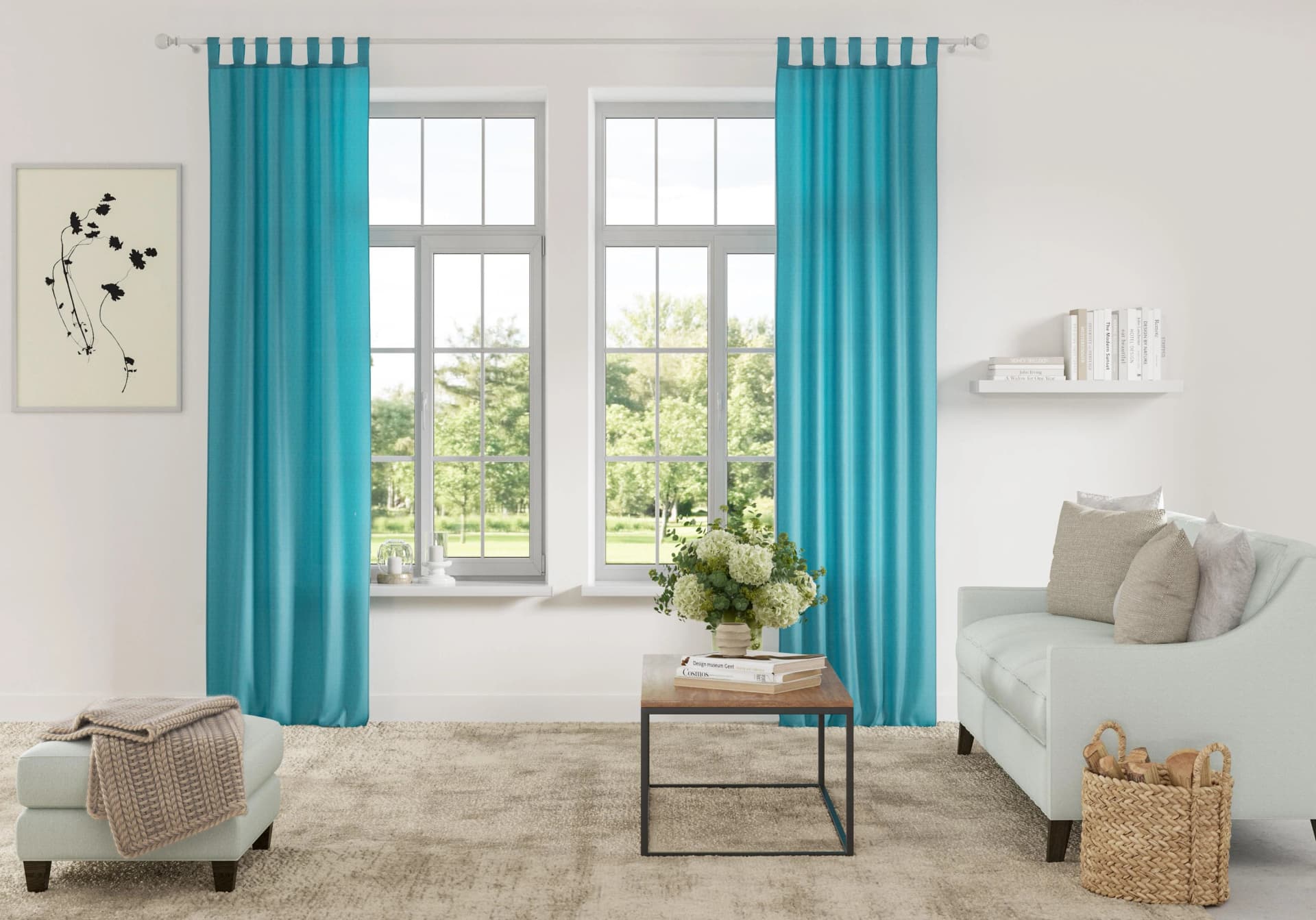 my home Vorhang Parry 2er Set Blickdicht Polyester