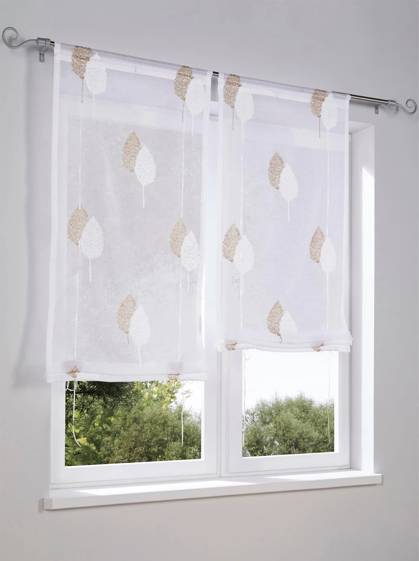 Raffrollo HEINE HOME Gr. 3 Beige 3D-Stickerei