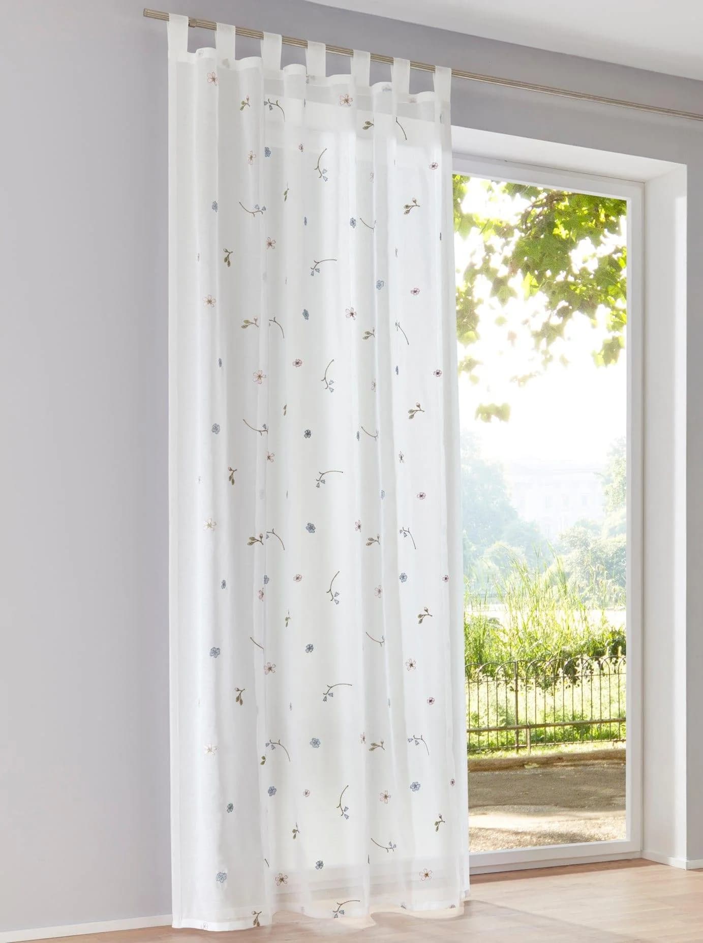 heine Gardine Dekostore Schlaufen halbtransparent Leinenoptik