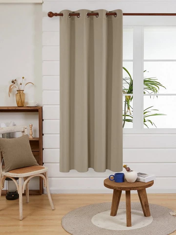 Deconovo Verdunkelungsvorhang Taupe Blickdicht mit Ösen
