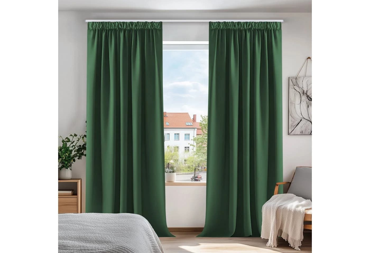 Deconovo Verdunkelungsvorhang Blickdicht Vorhang 2er Set