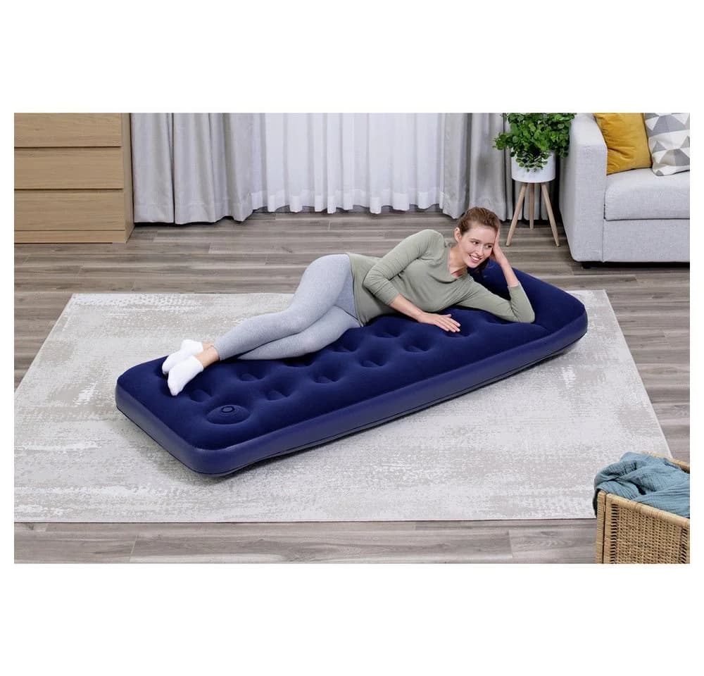 Bestway Luftbett Single mit Fußpumpe und Kopfkissen