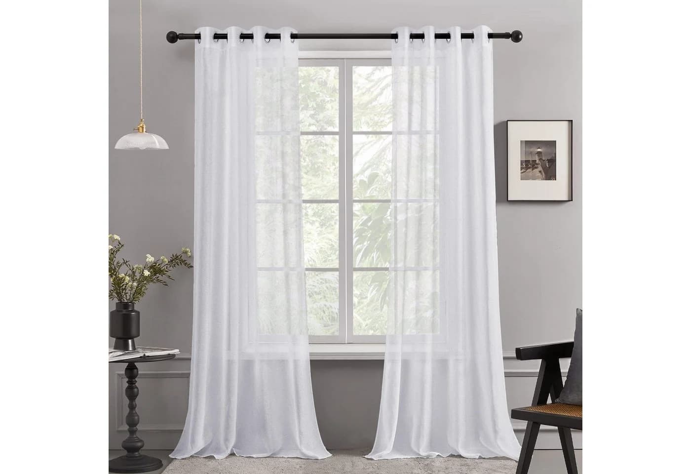 Deconovo Voile Gardinen Wohnzimmer Transparent