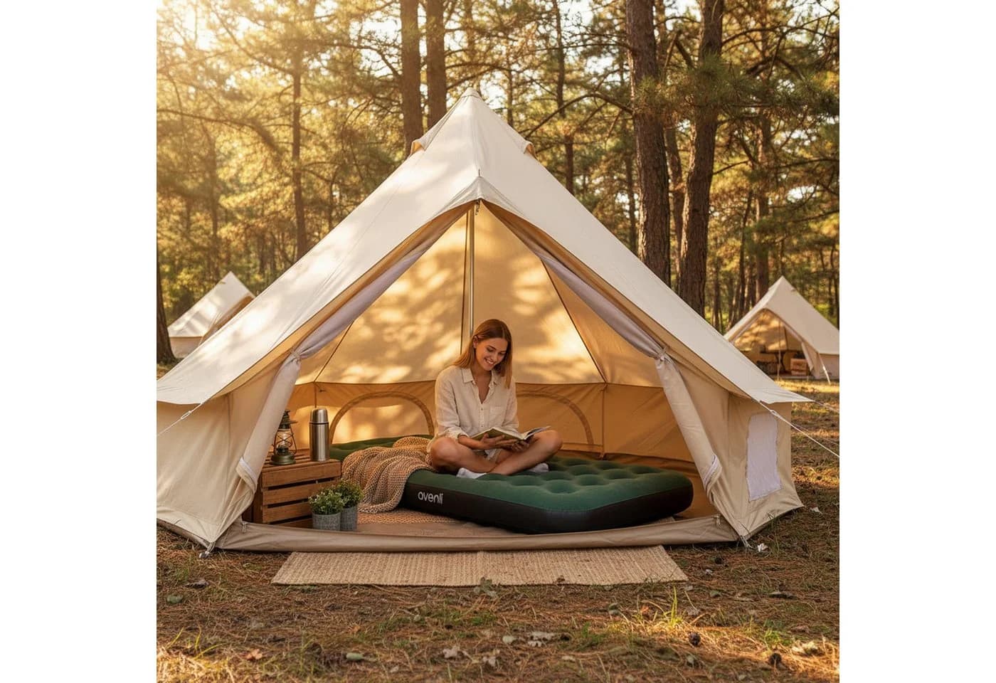 Avenli Luftbett Camping grün 191x99x22cm Twin-Size
