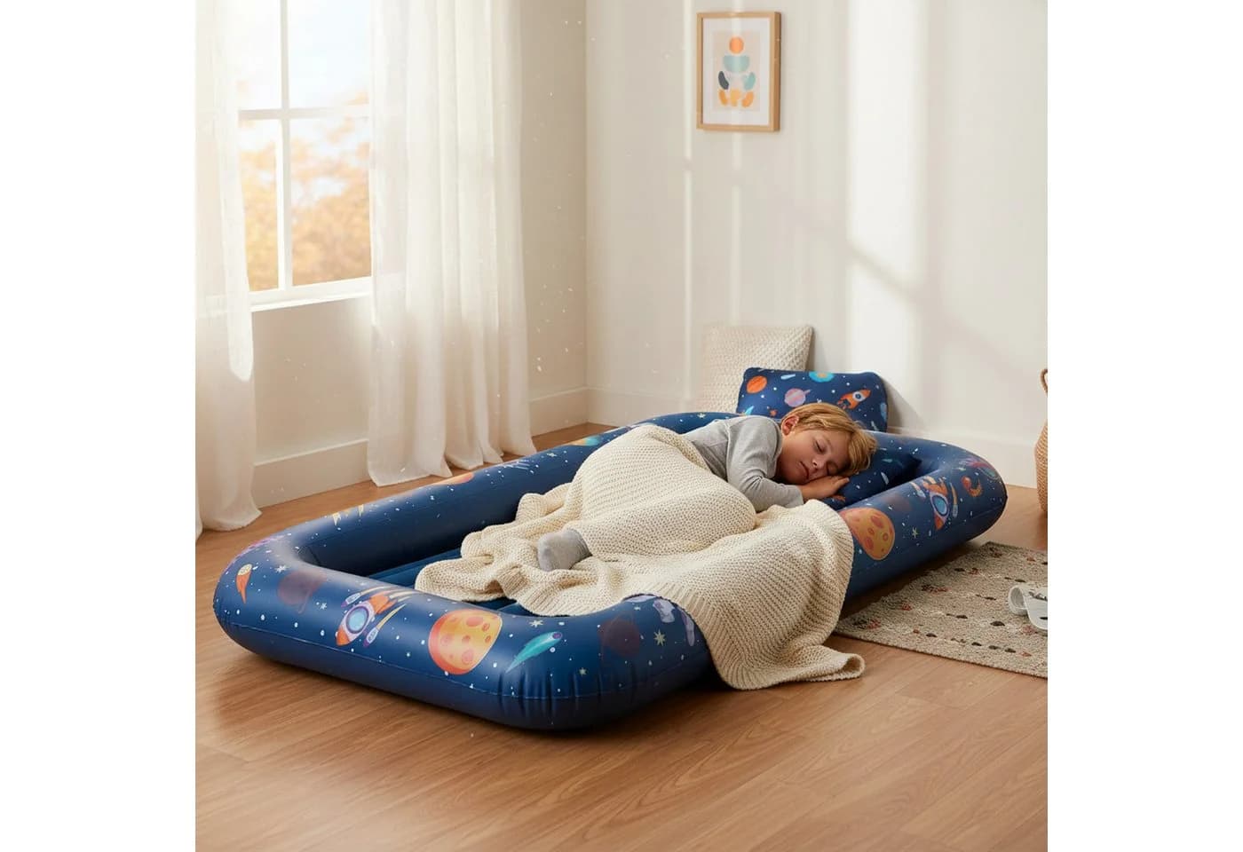 Avenli Luftbett Aufblasbares Kinderbett Blau