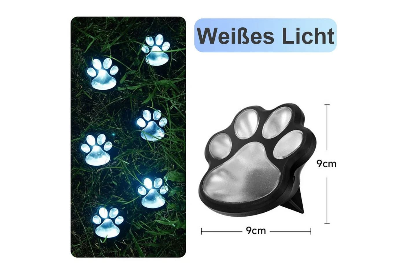QUBEBU Solar-Gartenleuchte Katzenkrallen LED mit Dämmerungssensor