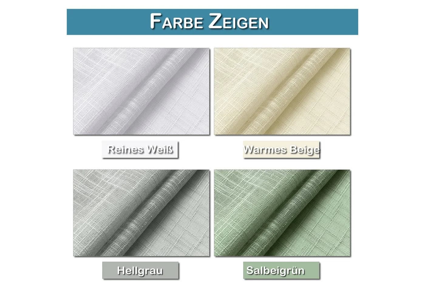 Lapalife Gardine Salbeigrün Leinenoptik mit Ösen 2er Set