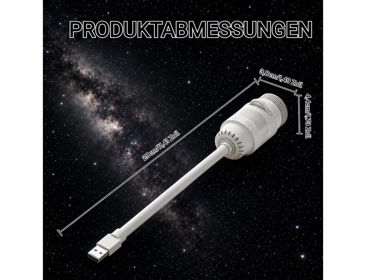 VIVIHEYDAY LED Nachtlicht 2-in-1 Galaxy Projector Weiß