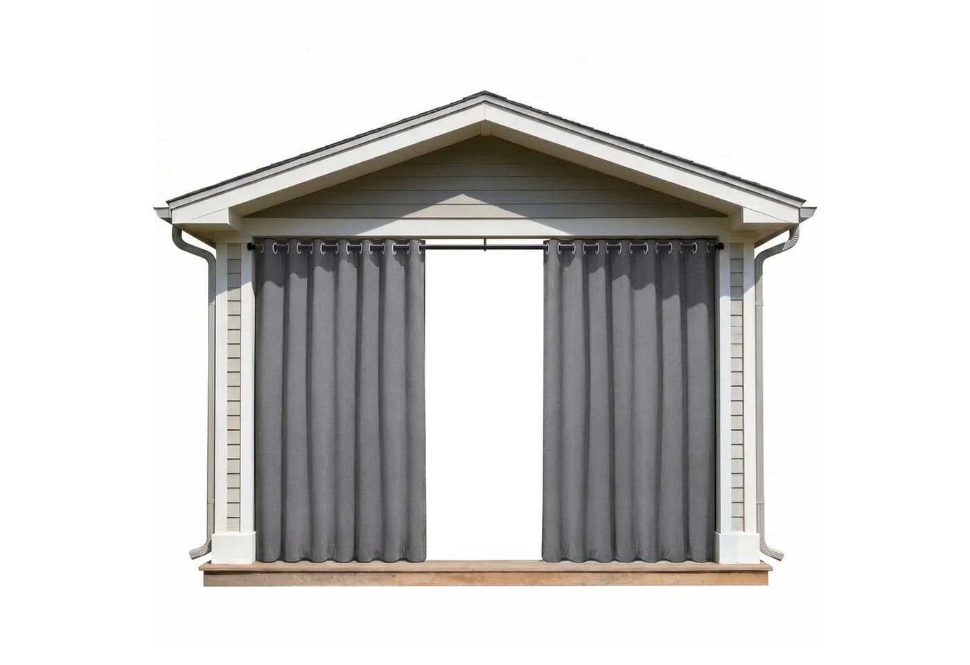 Lapamax Outdoorvorhang Grau 100% Verdunkelnd Wasserdicht