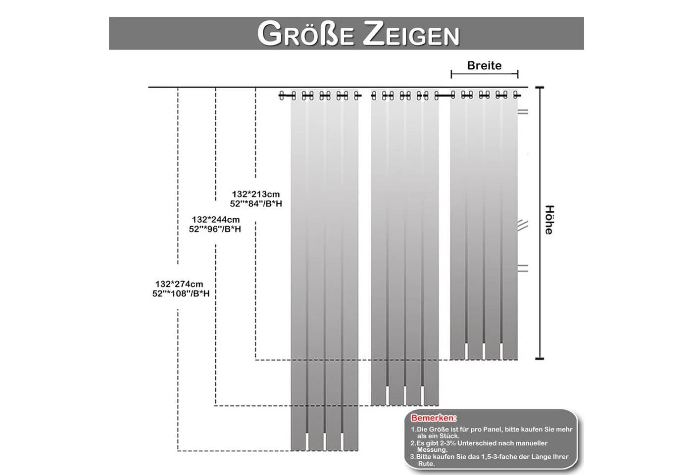 LMaxhome Outdoor-Vorhang wetterfest mit Ösen Sichtschutz Grau