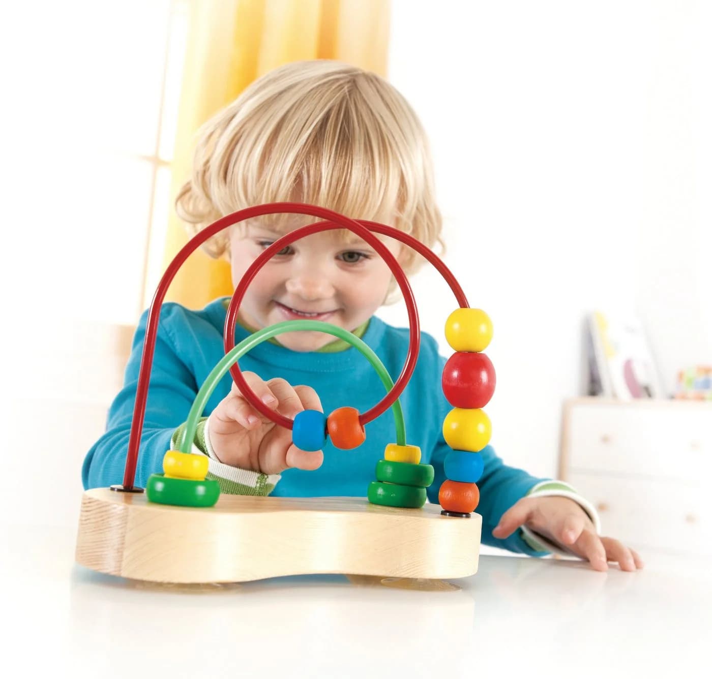 Hape Motorikschleife Double Bubble Bunt Holz Metall