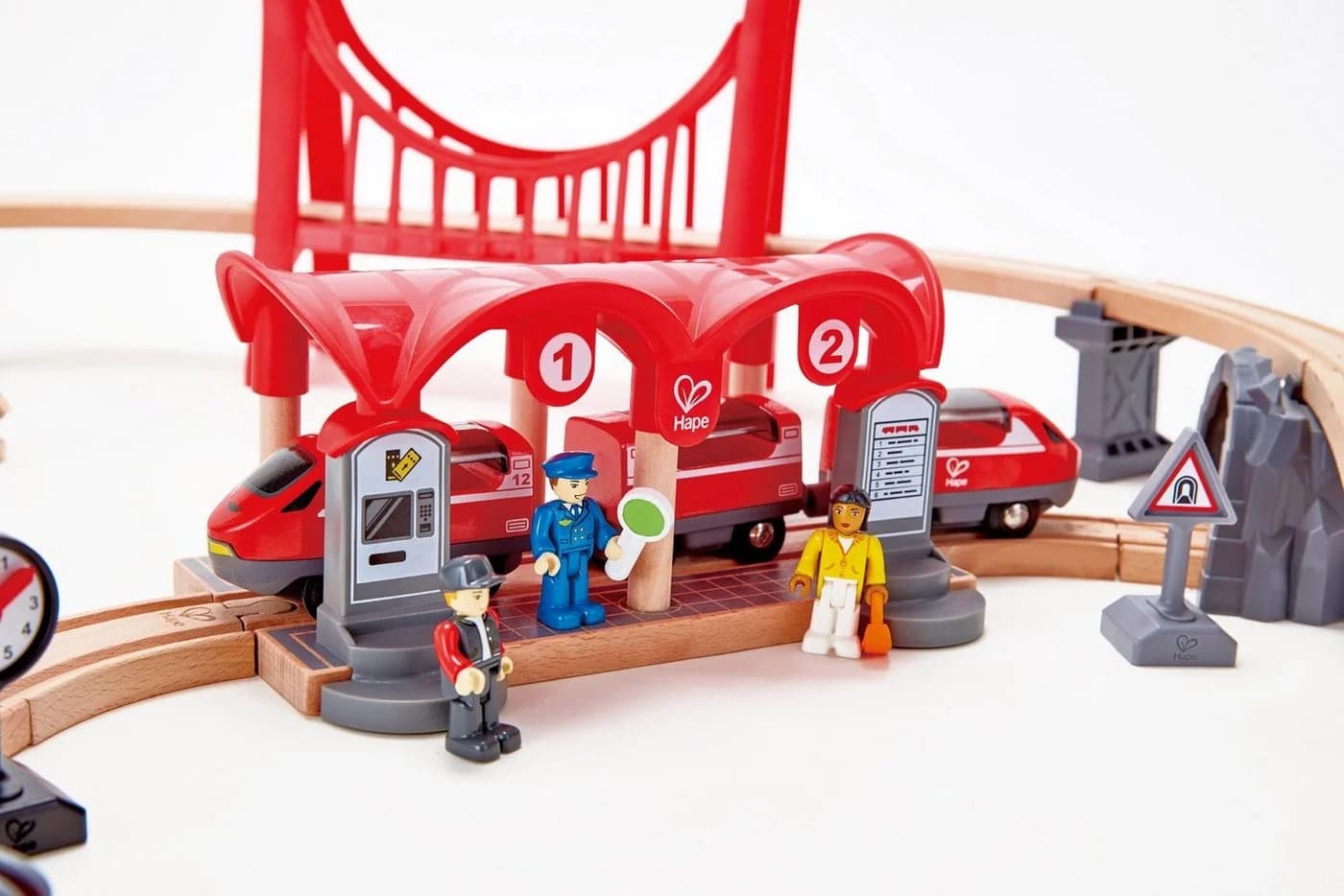 HAPE Eisenbahn-Set Verkehrsreiche Stadt Bunt Holz
