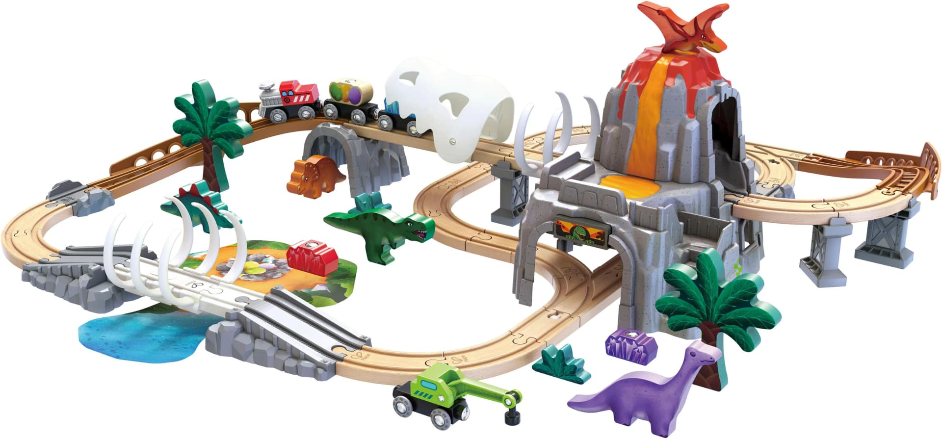 HAPE Dino-Eisenbahn-Abenteuer Bunt mit Licht- und Soundfunktion