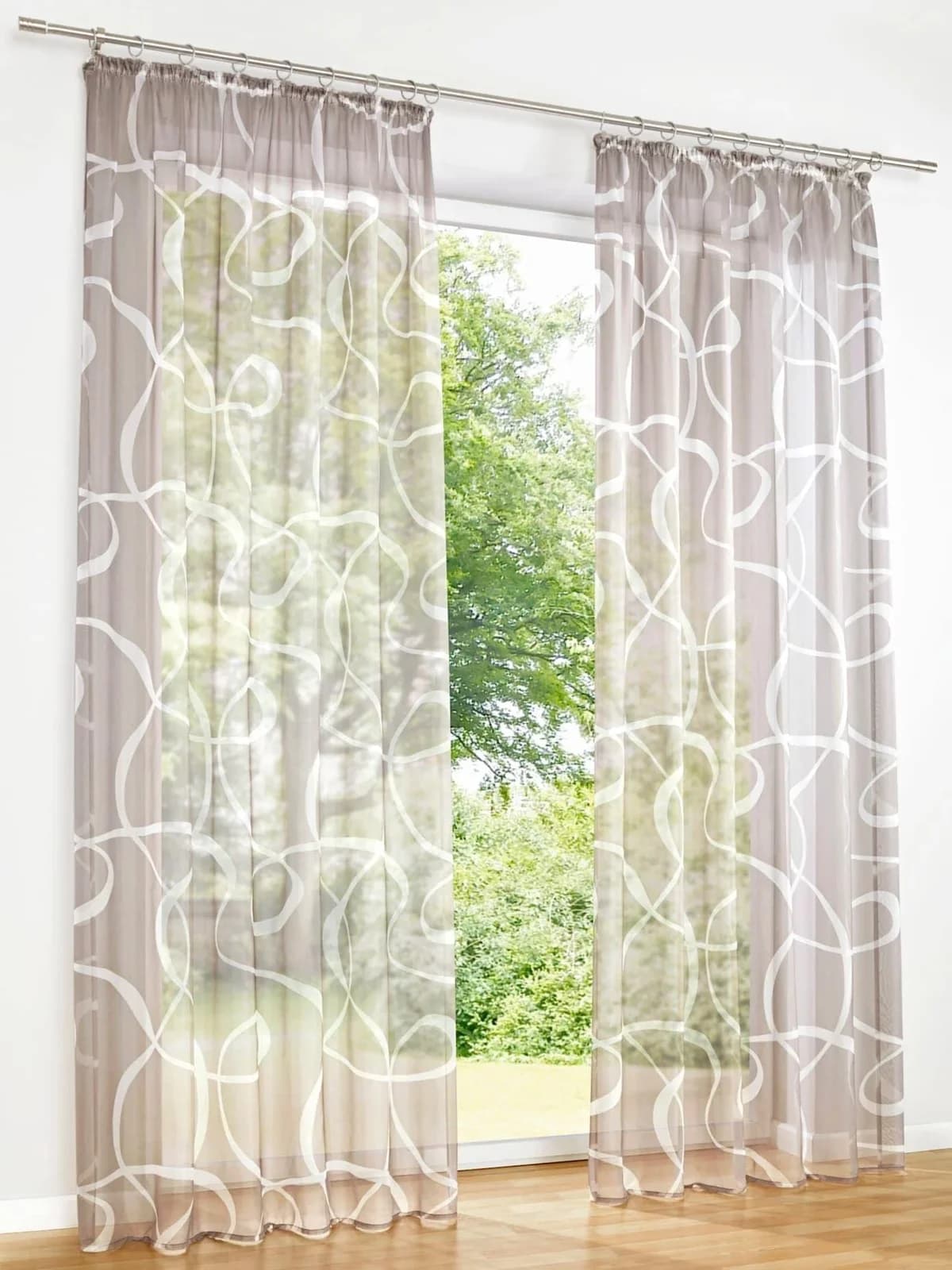 Gardine HEINE HOME Gr. 2 Beige (taupe-weiß) 140x175 cm Polyester