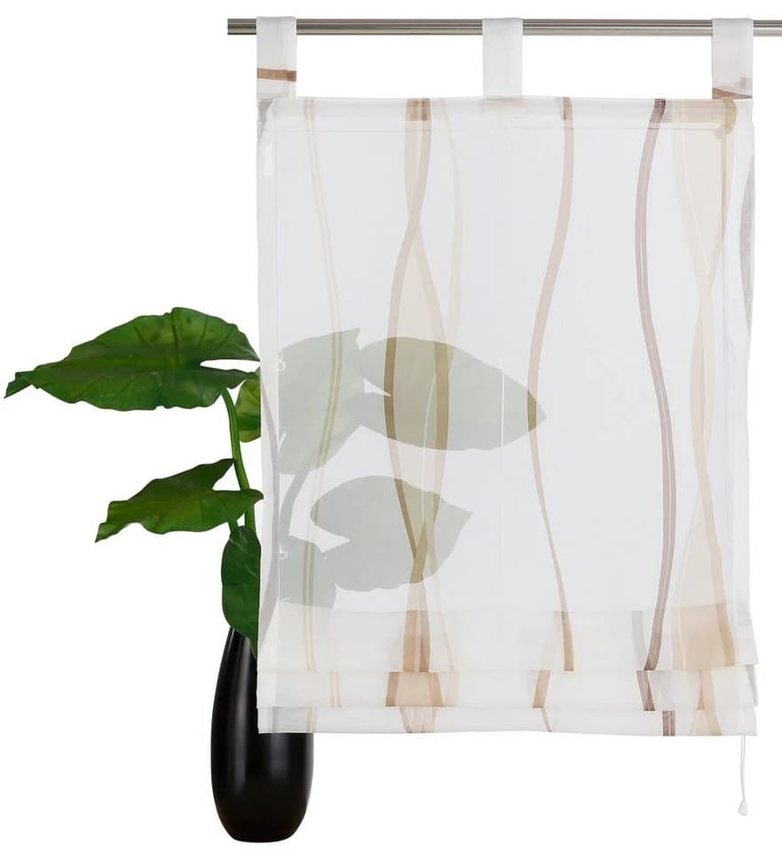 OTTO HOME Raffrollo Dimona Beige Transparent Voile Wellen