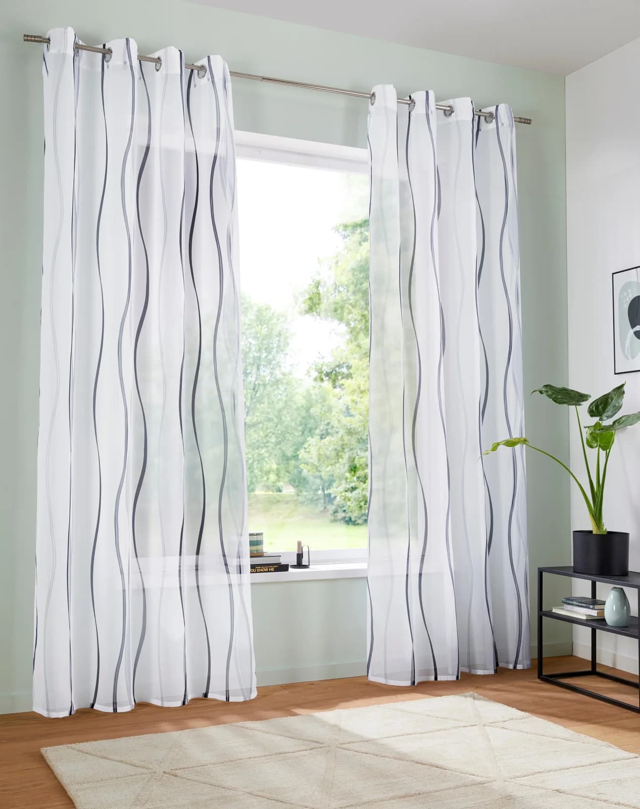 Gardine MY HOME Dimona Voile Polyester Wellen
