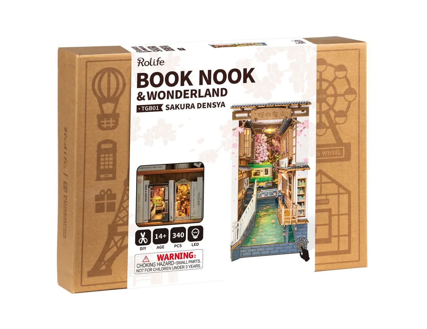 Robotime 3D-Puzzle Sakura Densya Book Nook Holz Diorama