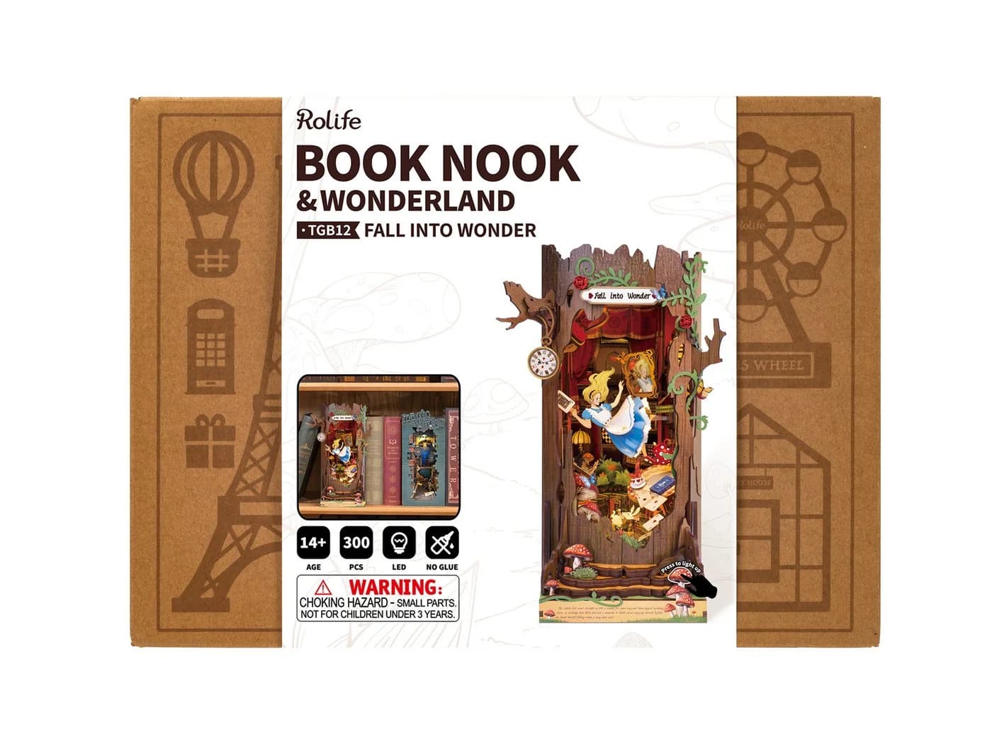Robotime 3D-Puzzle Book Nook Alice Adventure 300 Teile Holz