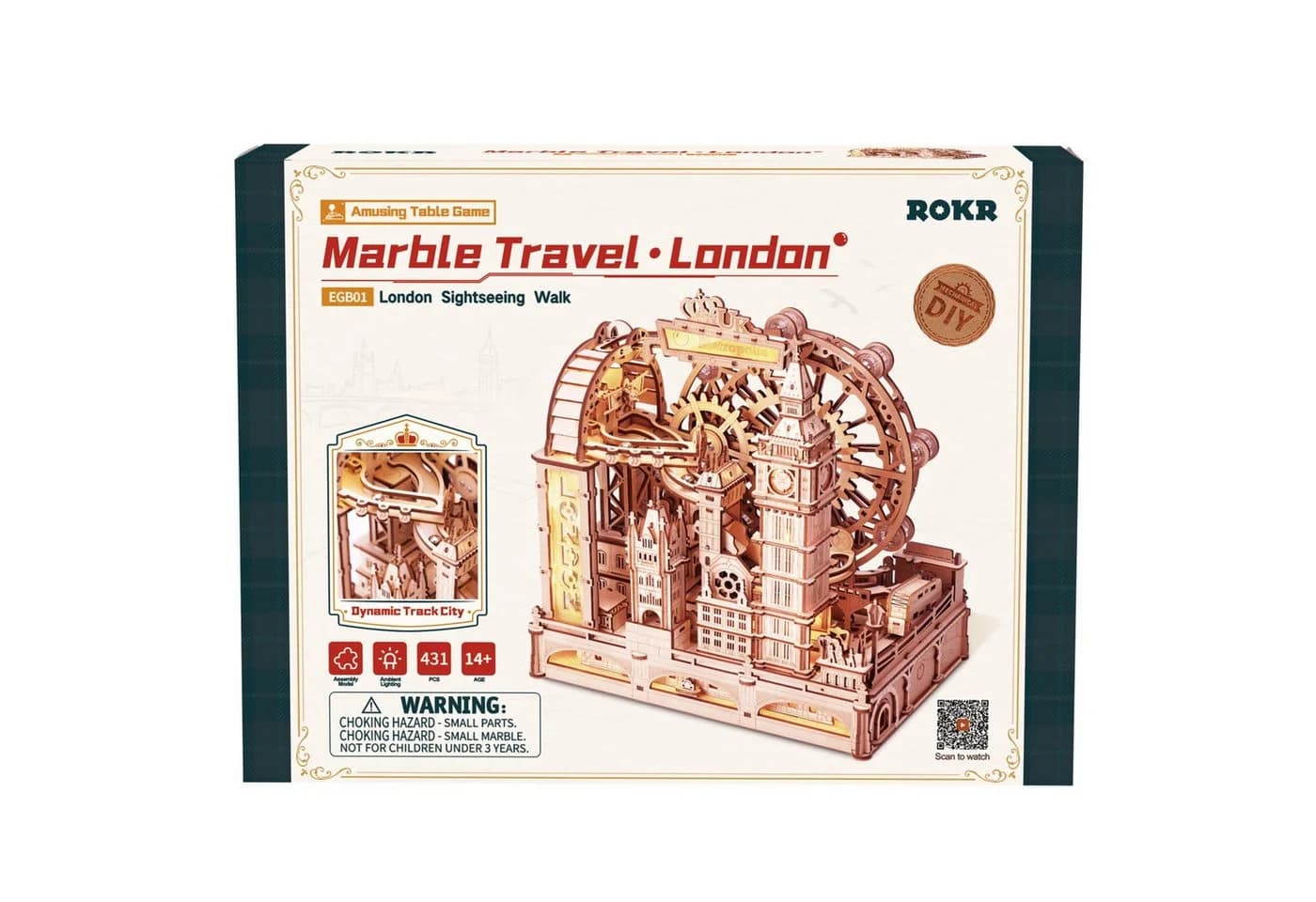 ROKR 3D-Puzzle Kugelbahn Marble Travel London