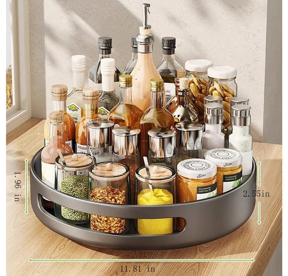 GarveeMore Küchenorganizer-Set Drehbares Lagerregal Gewürzregal