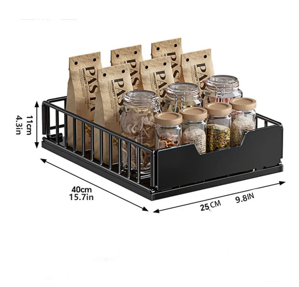 GarveeMore Küchenorganizer-Set Metall Ausziehbare Schubladen