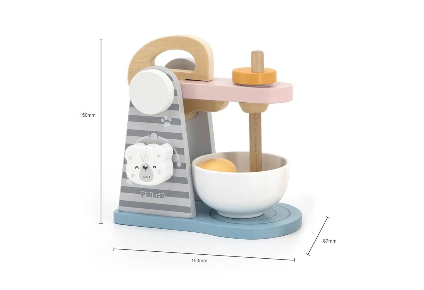 TikTakToo Kinder-Handmixer Mixer-Set Küchenmaschine Standmixer aus Holz