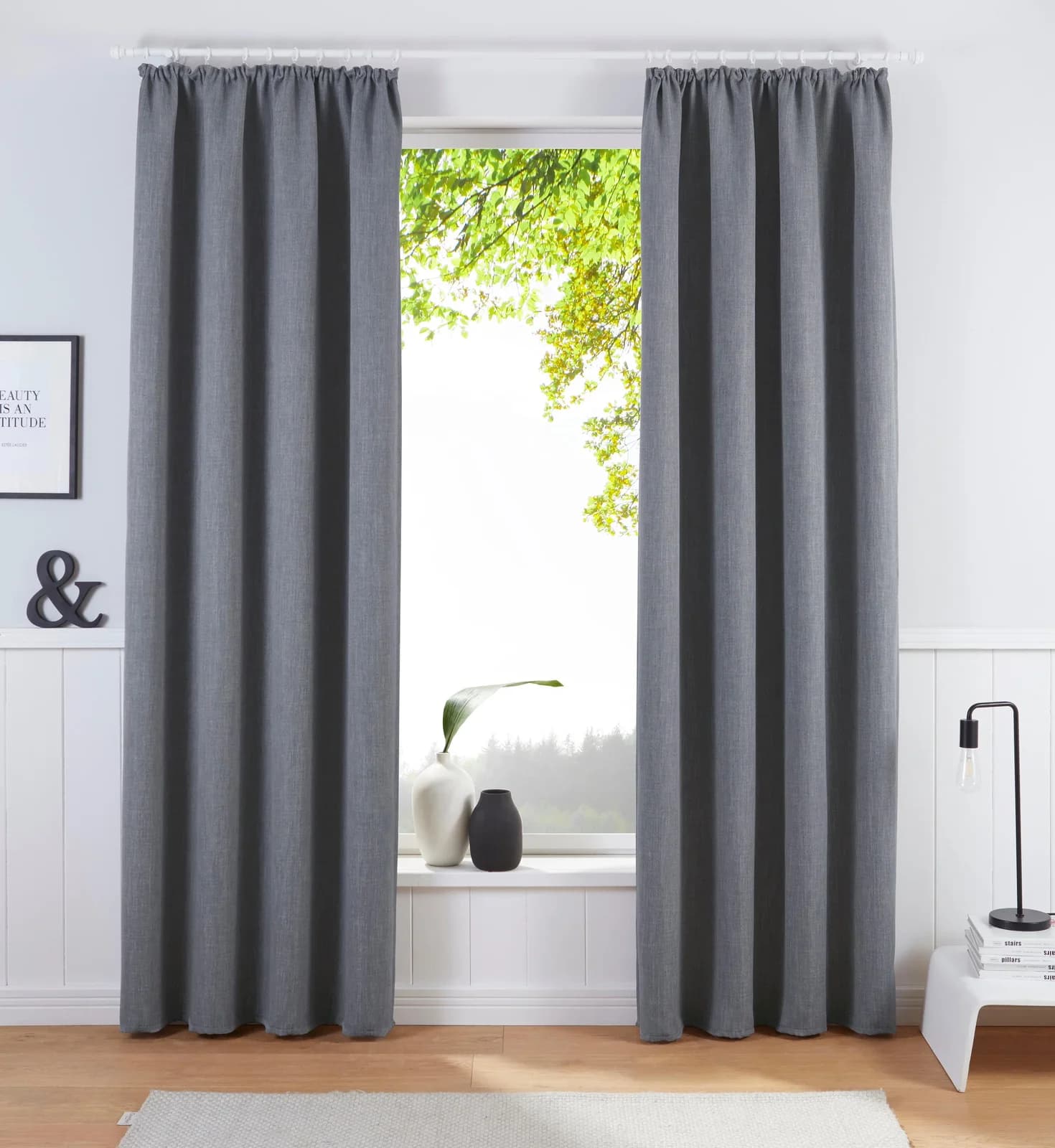 Verdunkelungsvorhang BRUNO BANANI Bela Grau Polyester
