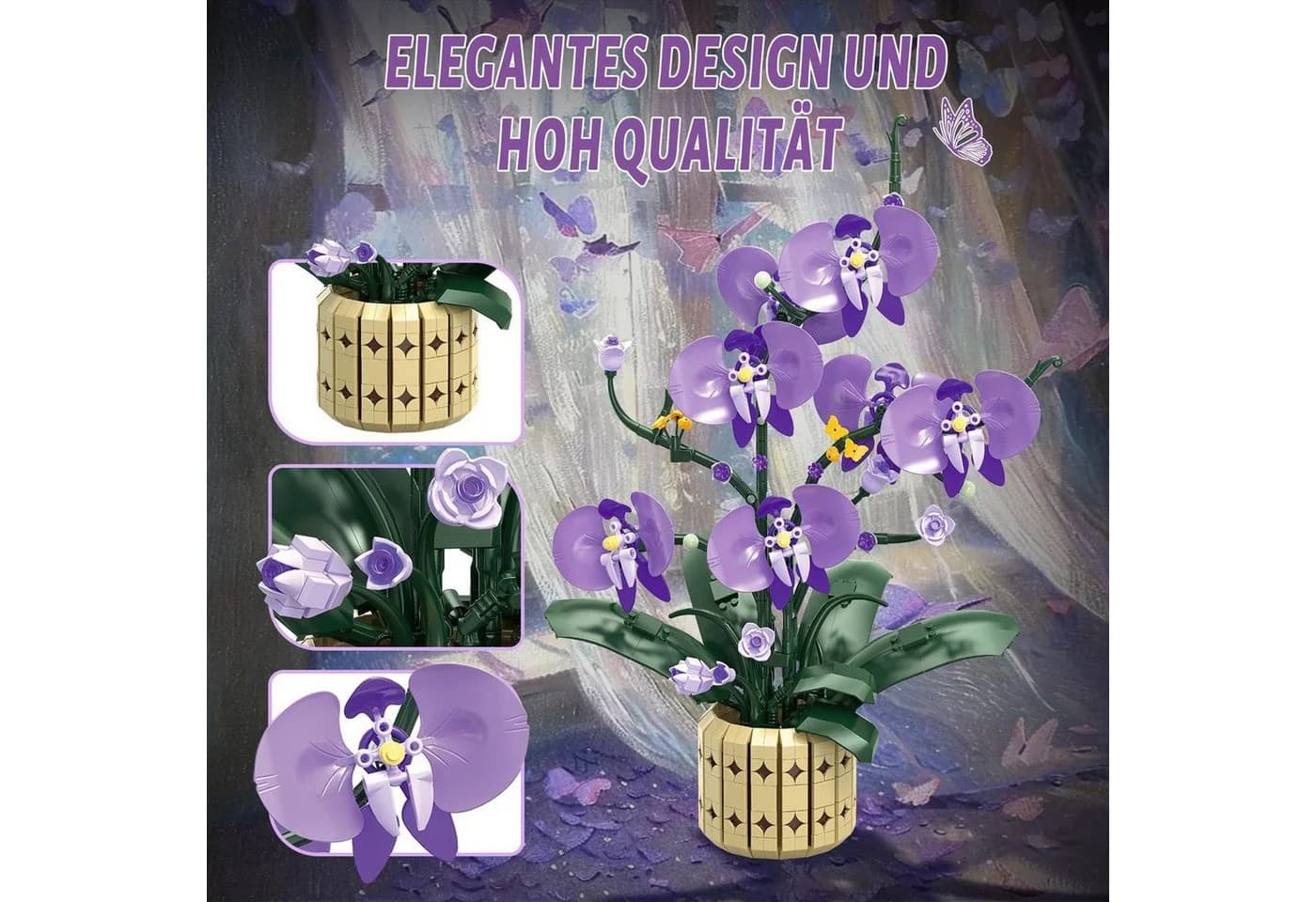 Bundviel Purple Orchid Flower Baustein-Spielbausteine 832 St. Lila