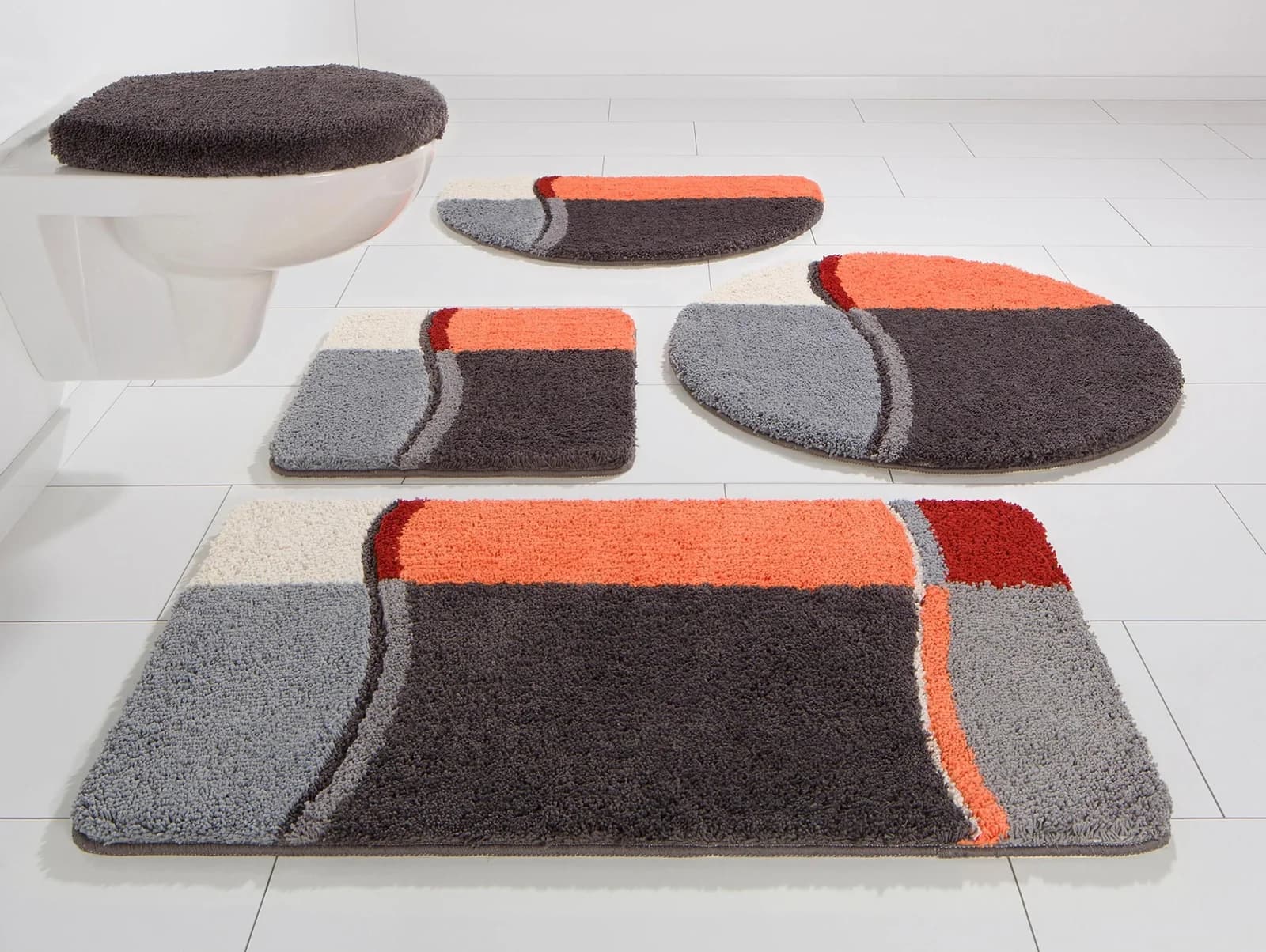 OTTO HOME Badematte Belio Grau 2-tlg. Set Kunstfaser